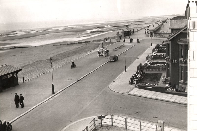 Cleveleys at the corner of Coronation Road and Promenade South looking towards the corner of Victoria Road West