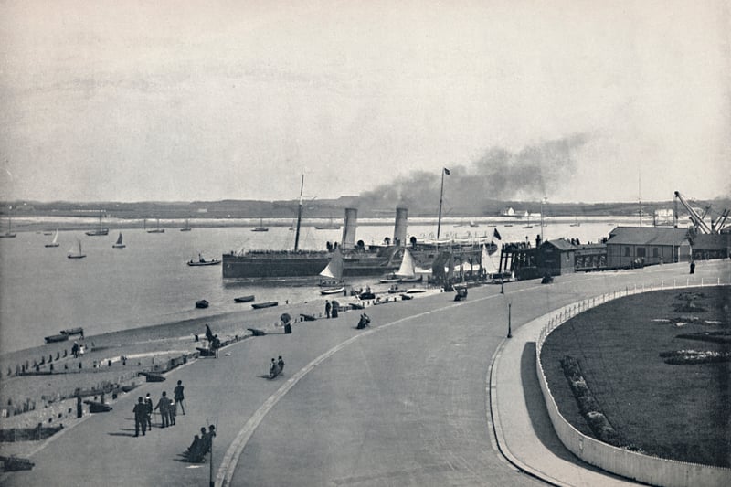 'Fleetwood - The Promenade: Departure of the Isle of Man Steamer', 1895. From Round the Coast