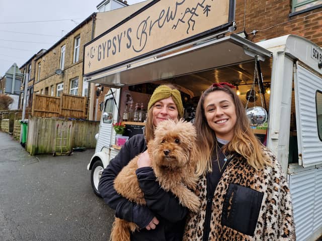 Bianca and Rhiannon Silcock-Randle, with pet dog Gyspsy, have finally closed their Gypsy's Brew coffee van, well known at Sheffield's Bolehills Park and at events. Picture: David Kessen, National World