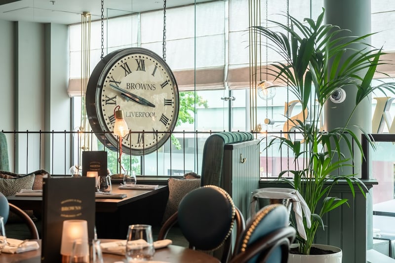 Browns is located in the heart of Liverpool ONE, offering afternoon tea, a range of cocktails and British dishes. 