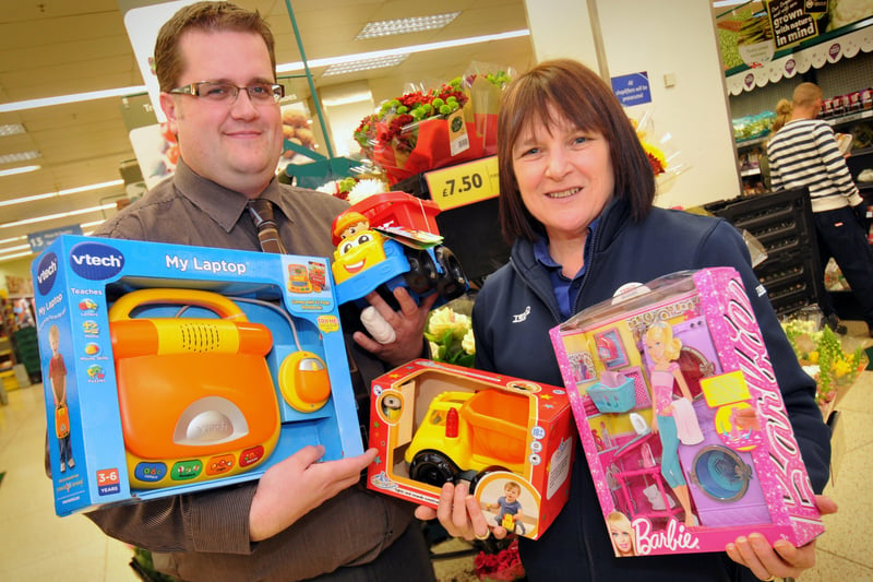 Peter Shaw and Brenda Boyce from Tesco were helping a worthy cause in 2013. 
The Sunderland store was one of the collecting points for the Sunderland Echo Toy Appeal that year.