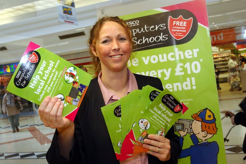 Renee Dunnington from Tesco in The Bridges was promoting the Computers For Schools campaign in 2005.