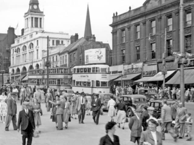 High Street, Sheffield city centre, in 1958