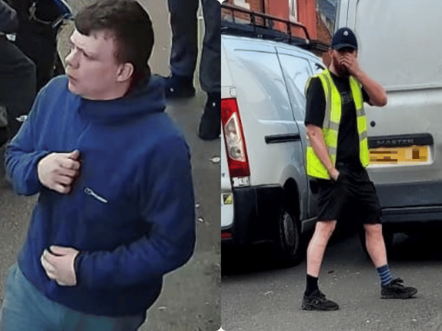 Police would like to identify these two men in connection to the theft of tools from a van in Sheffield.