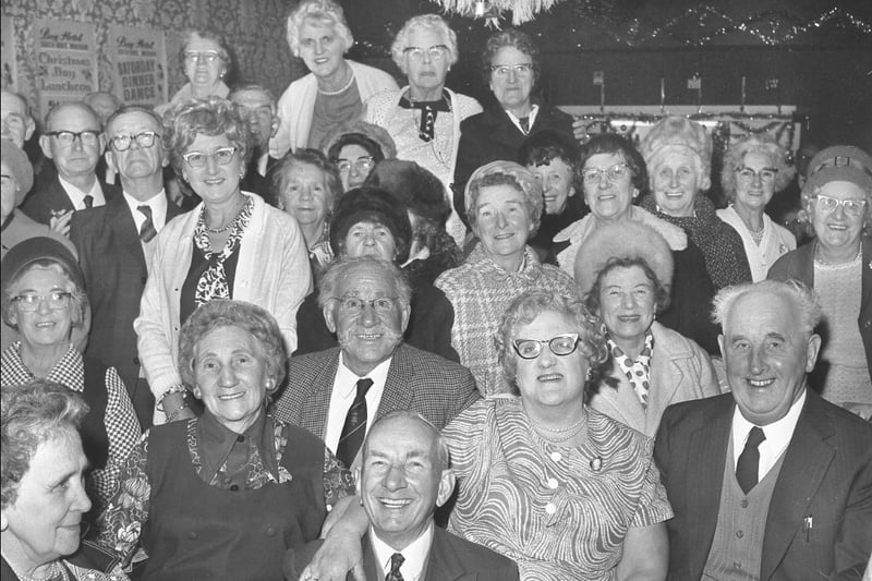 Some of the members of Deptford and Millfield Darby and Joan Club at their annual dinner at the Bay Hotel, a little down the coast, in 1973.