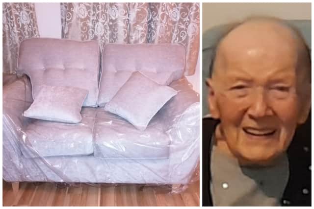 Winifred Heppenstall of Nether Edge bought a Sofalux sofa for her disabled son David in Shiregreen. But when it arrived in November 2021, he and wife Toheeda immediately rejected it because of its "inferior quality and shabby workmanship"
