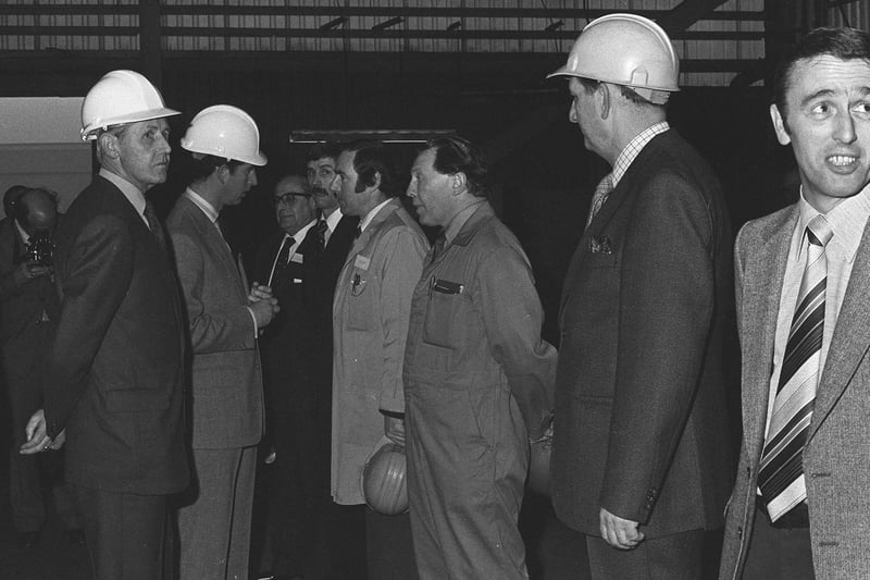 Prince Charles unveiled a plaque and signed a visitor book to mark his visit to the Pallion shipyard of Sunderland Shipbuilders in 1979. 
With him is the chairman, Mr James Gilfillan. 