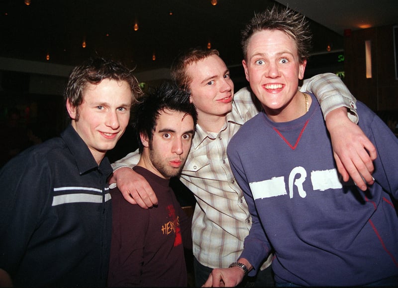 Andy Thorpe, Abbas Arenzoo, Alan Monkhouse and 'Lenny' at Matrix in Sheffield city centre on February 15, 2002