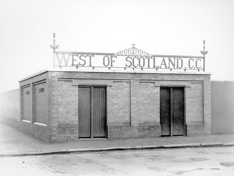 The West of Scotland Cricket Club was founded in 1862. By 1922, the Club had a membership of over 500, seating accommodation for 3,500 and a turnstile at every entrance. A reconstructed pavilion was opened in April 1923 and a new scoreboard built in 1936.