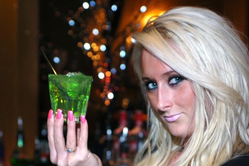 Leah McQuillan with the latest cocktail which was on offer at Brogans in November 2009.