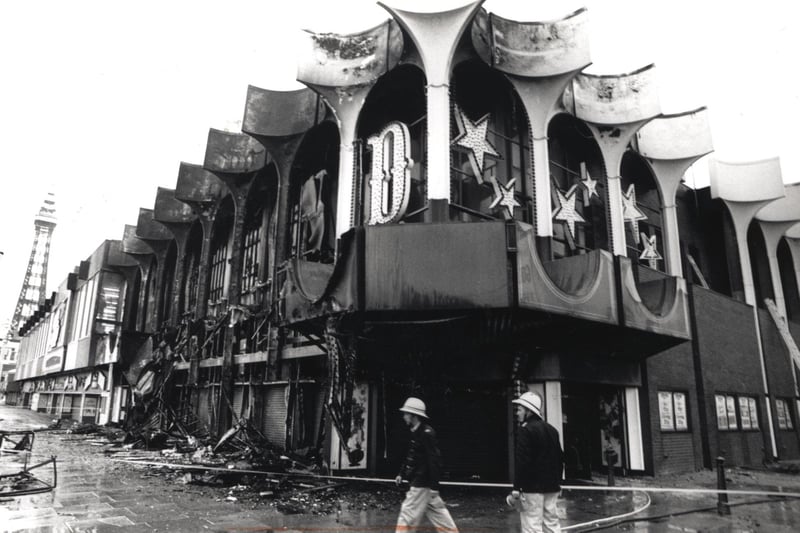 1989 was the year when a huge blaze broke our at Funland Amusements. Firefighters had extinguished the flames in this scene and the devastating damage was clear