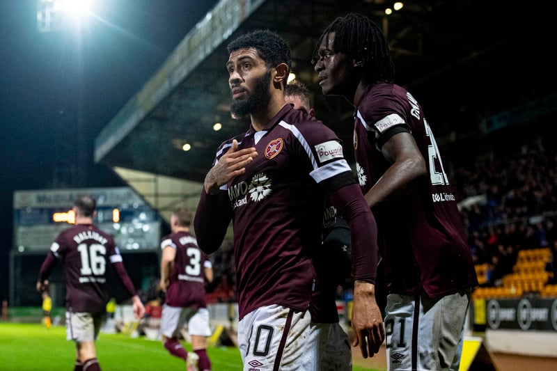 Josh Ginnelly bagged a first half equalizer for Hearts as they earned a draw away from home. 