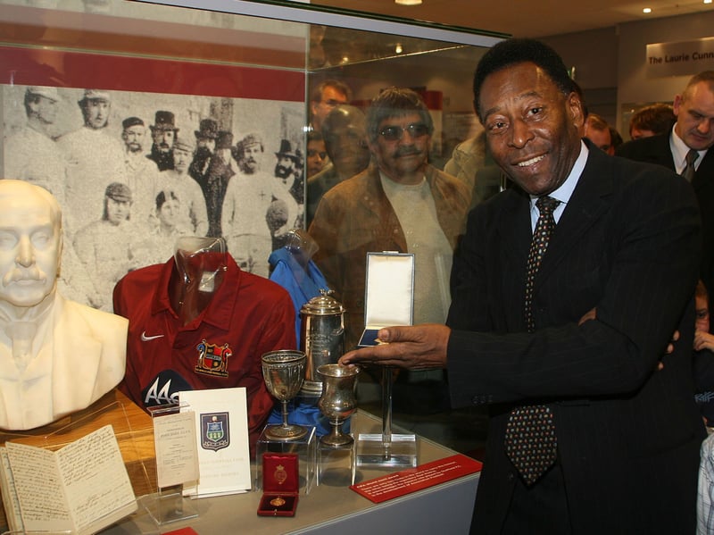 Sheffield FC, formed in 1857, is the world's oldest football club. It currently plays just outside the city boundary but has plans for a new stadium within Sheffield. Hallam FC's Sandygate ground in Sheffield is the world's oldest football stadium. This photo shows Pele unveiling the Sheffield FC cabinet at the Legends of the Lane museum at Bramall Lane.