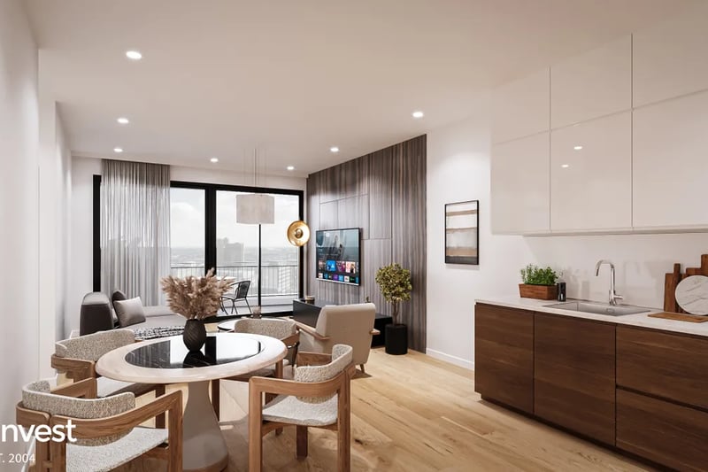 These contemporary 1 and 2-bedroom new build apartments boast stunning views of the city