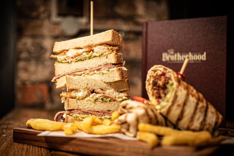 Guests can indulge on a selection of comfort food including a club sandwich, fish finger butty and burgers