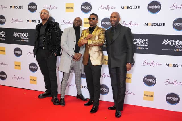 DJ Spoony (far right) and guests attend the MOBO Awards 2024 at Utilita Arena Sheffield.