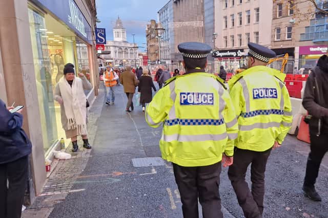 Police patrolling Sheffield city centre. Picture: David Kessen, National World