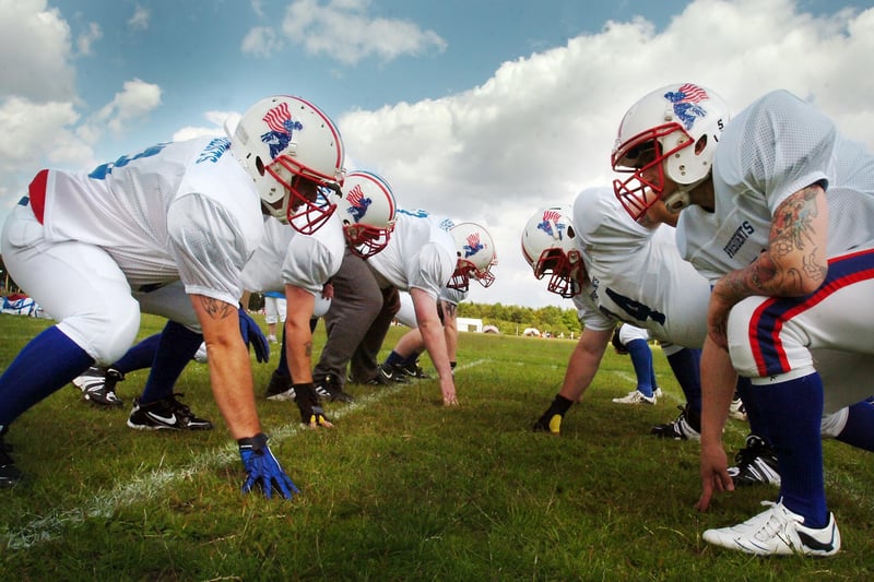 The DC Presidents American football team demonstrating their game at the Sunderland Festival 13 years ago.