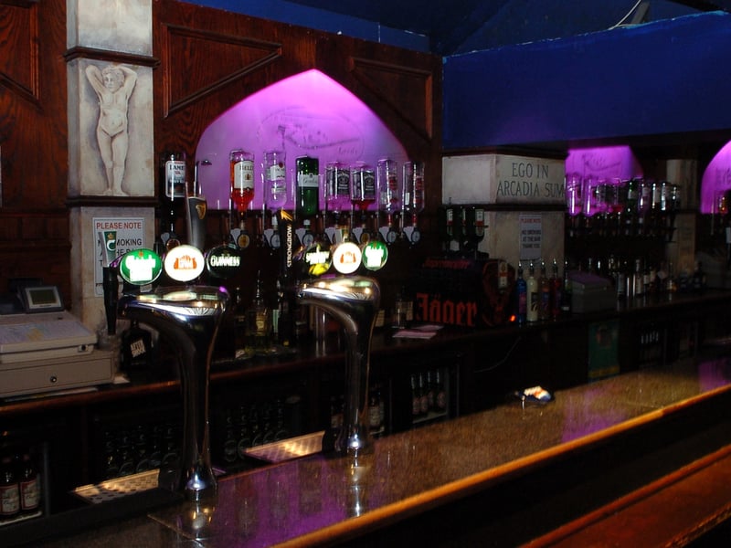 The bar area inside Rio's.