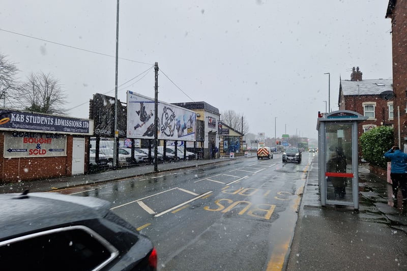 The Met Office has issued a yellow weather warning for snow, which means there could be disruption to travel - and it looked like there were few cars on Haddon Road in Burley this afternoon.
