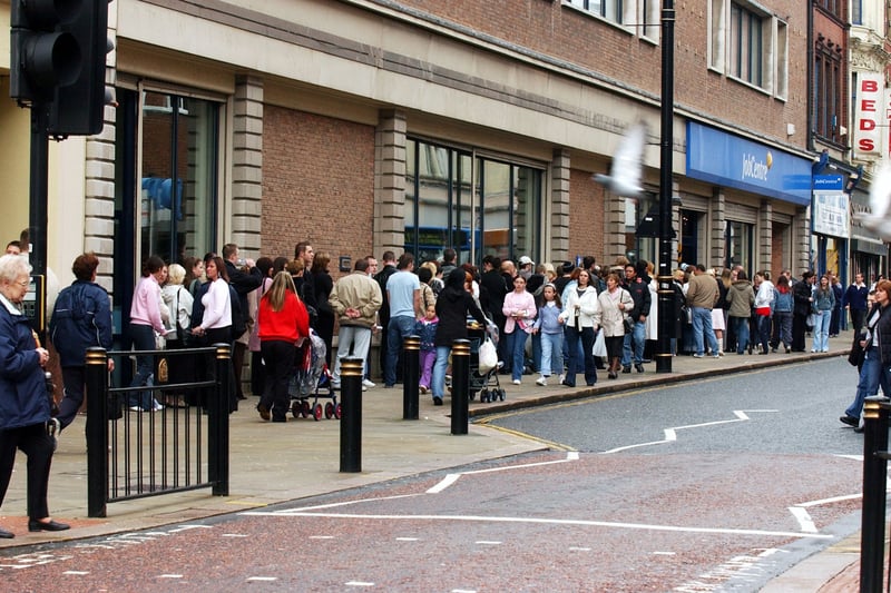 The queue around the block as Primark began recruiting in 2004.