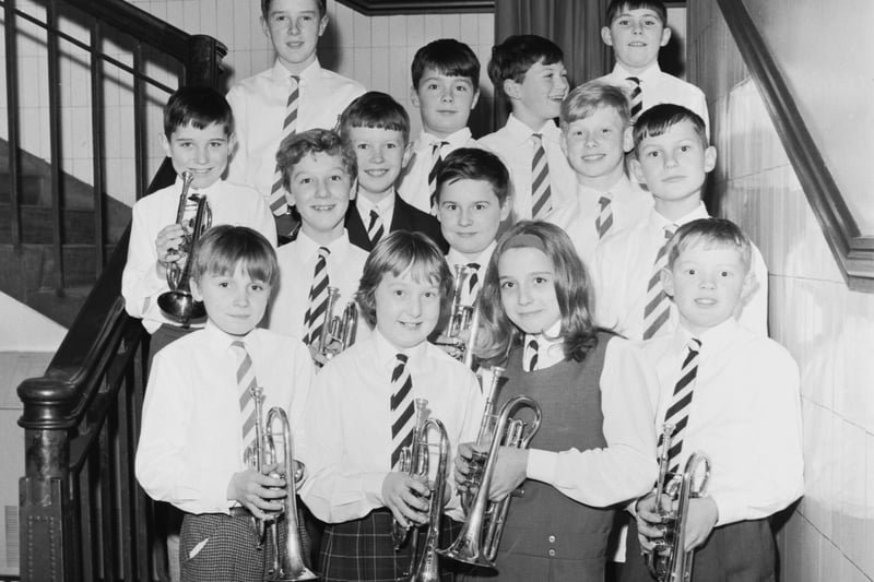 Members of the orchestra at the Edinburgh Corporation Primary Schools concert at the Usher Hall in Edinburgh in December 1967.