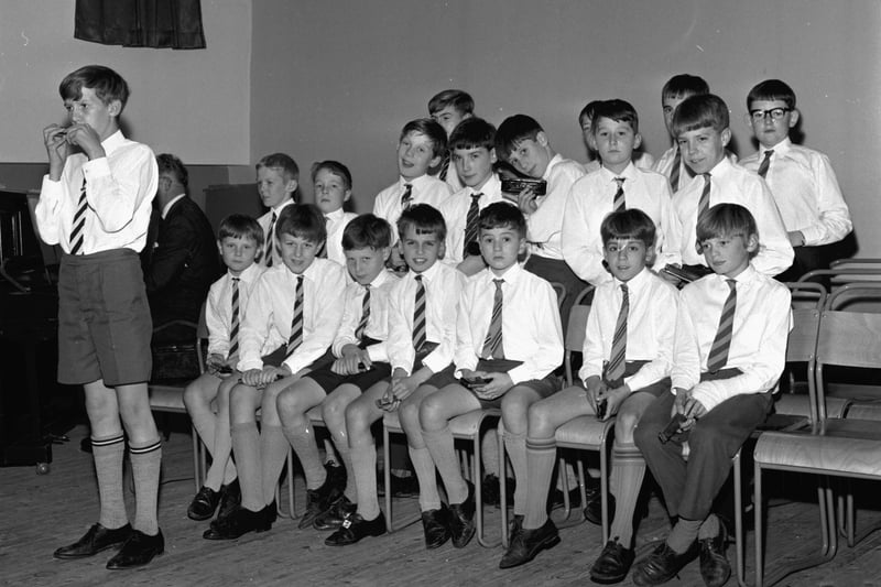 The Carrick Knowe Boys' Mouth Organ Band in October 1968 - soloist is R Taylor.