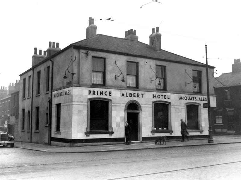 The Prince Albert Hotel on Hunslet Road pictured in January 1938. Thejunction with forster Street can be seen on left, with junction of Larchfield Street.