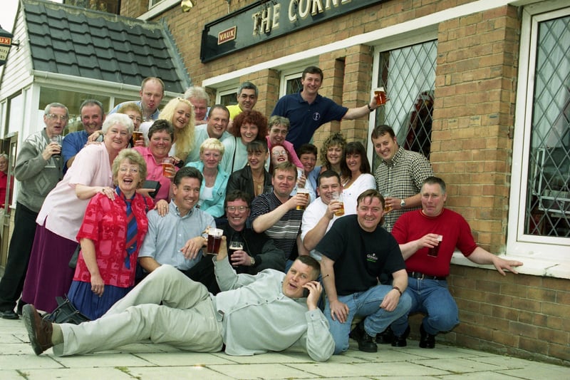 Vaux employees who held a farewell bash at the Corner House pub in 1999.