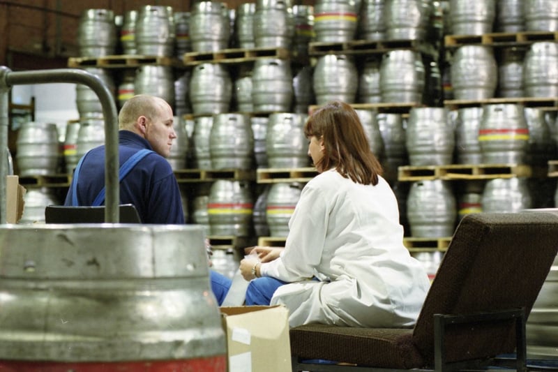 A look at workers inside the brewery in June 1999.