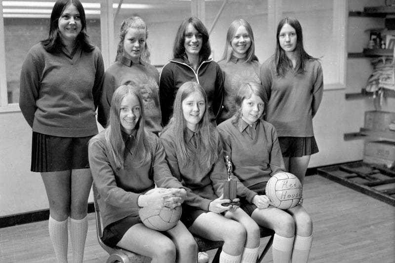 The Hylton Red House School team which won the Durham County Lower Senior Netball Tournament in 1973.