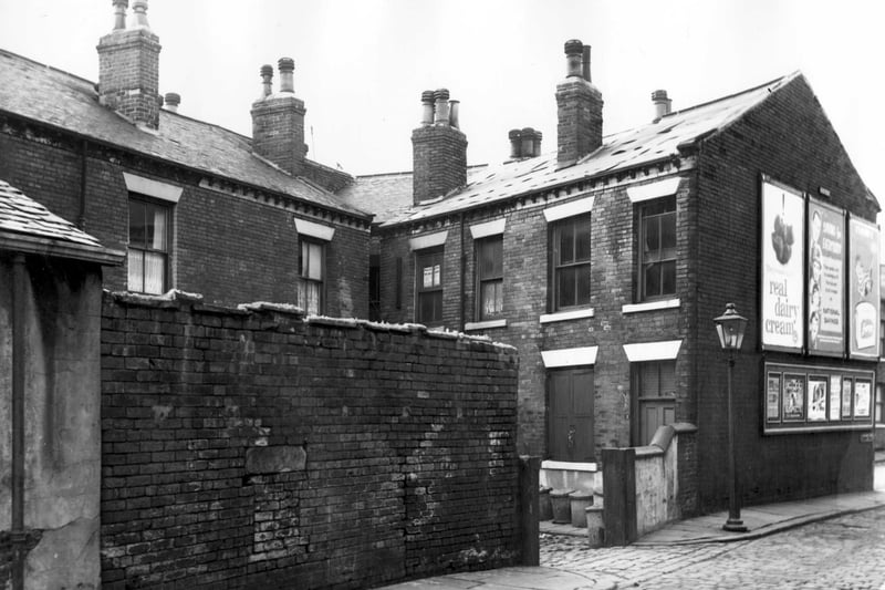Danby Walk are to the right, these two houses had frontage on Upper Accommodation Road. Pictured in October 1963.