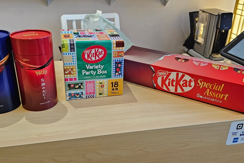 At Kumomo Store, staff recommended the Kit Kat Special Assort (£29) which comes with 51 Kit Kats of five flavours, and the Kit Kat Variety Party Box (£39) which comes with 70 Kit Kats of 18 unique flavours (some not sold in the UK like sake and matcha), and the whisky and rum-flavoured Pocky tin boxes (£12) as unusual Valentine’s Day gifts.
