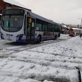 Sheffield's bus and tram network were severely affected after heavy snowfall in several parts of the city yesterday