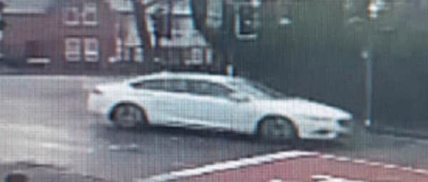 Police want to speak to the driver of this white saloon car, who they believe witnessed the collision.