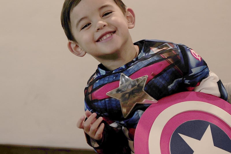 Mateo Bruguera, three, of Wyke came dressed as the Avenger's fearless leader Captain America.