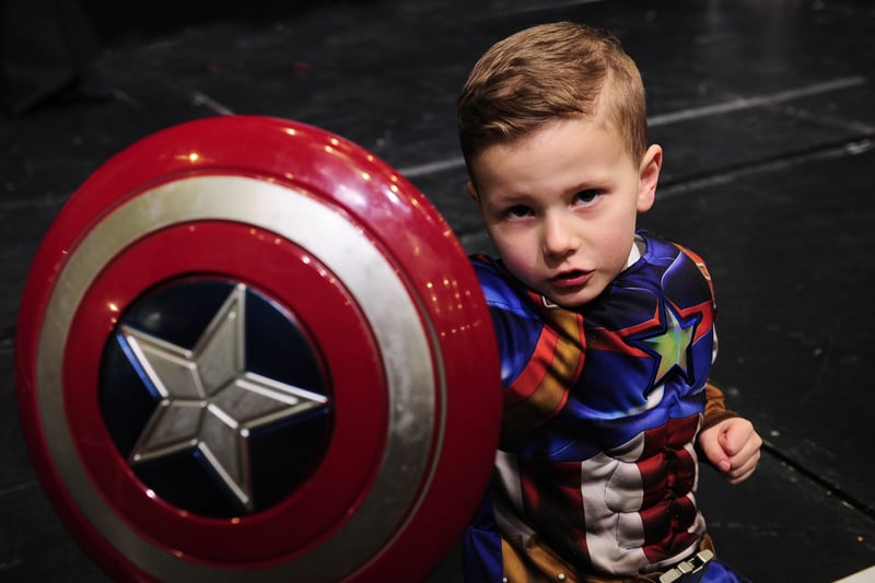 Captain America Zac Wring, five, of Castleford.