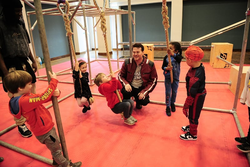 Aspiring heroes were treated to a special exercise class operated by Yorkshire Circus.