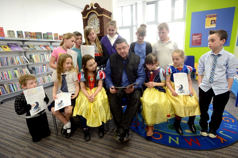 Author Steve Finlay got down to some reading when he joined children from New Penshaw Academy at Shiney Row Library in 2014.