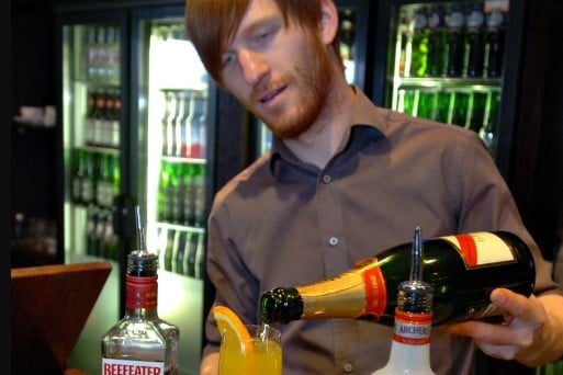Declan Murphy was serving up a jacuzzi champagne cocktail at Gatsby's in January 2010.