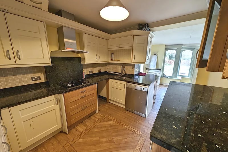 The fitted kitchen has a number of integrated appliances. Photo courtesy of Zoopla