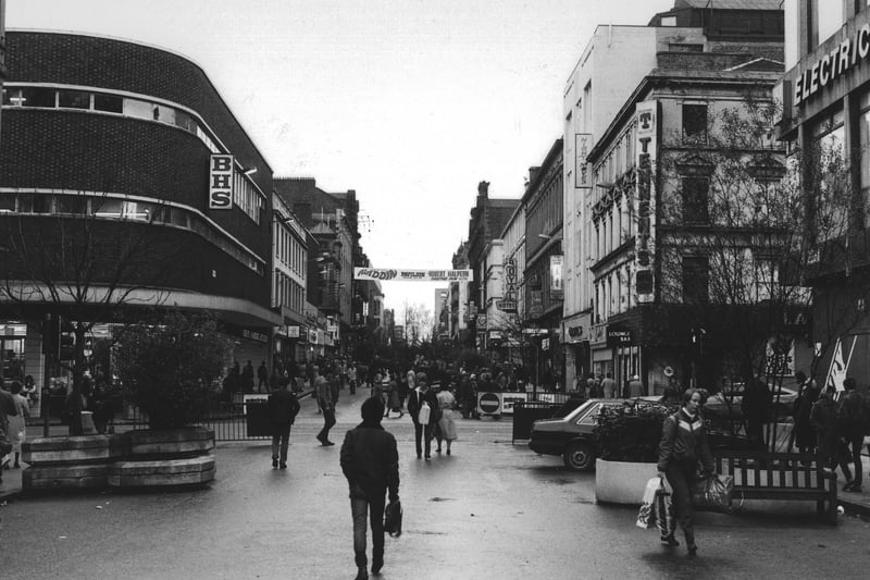 A view up a bustling Sauchiehall Street in the eighties with the much loved BHS on the left. 