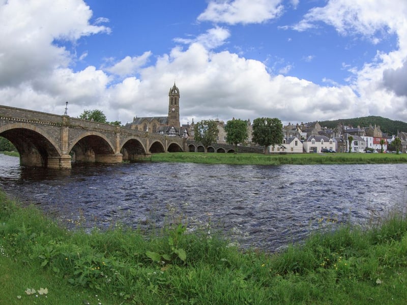 The pretty town of Peebles, in the Borders ranked 11th for employment and connectivity and 19th for wellbeing.