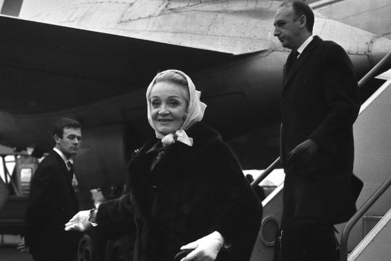 Marlene Dietrich, star of films including The Scarlet Empress, was pictured arriving in the North East in 1966 for a two-night show at the Empire in Sunderland.
She stayed at the Roker Hotel.