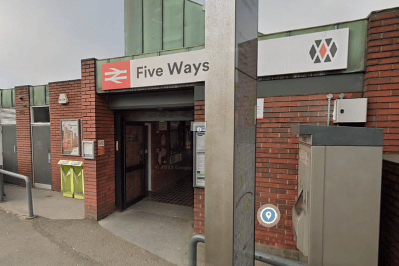 Five Ways train station had 1,458,854 entries and exits in 2023