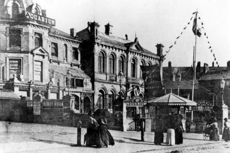 Doctor Cocker's Menagerie and Aquarium, pictured here in the very early 1890s, was on the site of the present aquarium in Blackpool Tower.