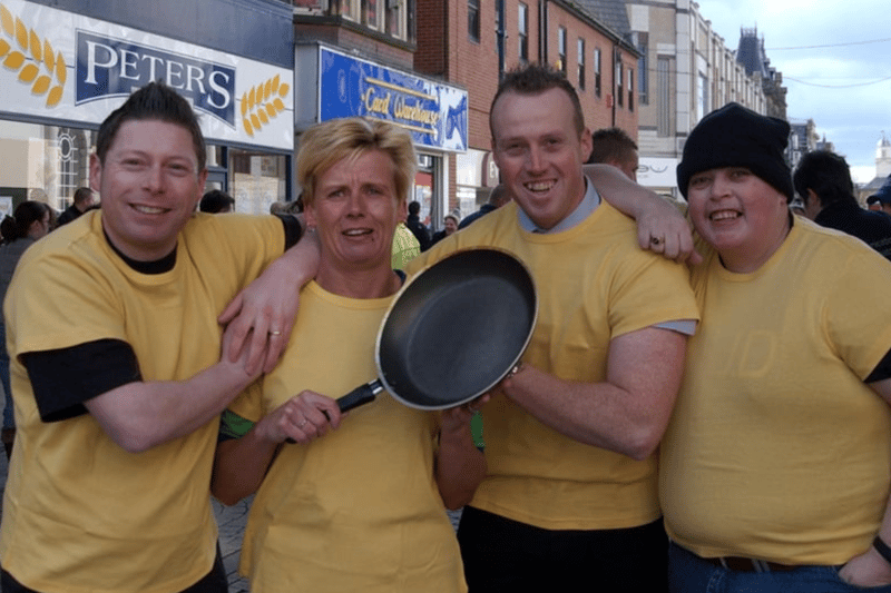 Were you pictured getting ready for the 2006 pancake race in South Shields? 