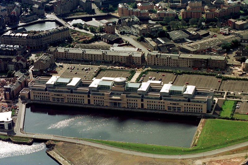 Aerial view of Scottish Office building at Leith, Edinburgh, taken in September, 1997.