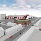 Plans for a shop and apartments on the corner of Shoreham Street and Cherry Street, next to Sheffield United's Bramall Lane Stadium, which were approved in 2017