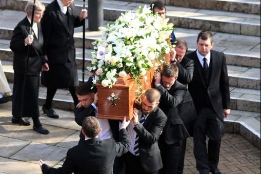 Carrying the coffin into Preston Minster